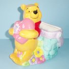 Disney FTD Winnie The Pooh Holding Heart W/ Basket Shaped Planter Ceramic