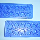 Pair Mickey Mouse Ice Trays Jello or Candy Molds Blue Soft Plastic