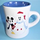 Disney Mickey Mouse and Snowman Mug Raised 3D Design Large White Ceramic Mug