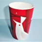 2012 Starbucks Coffee Holiday Mug Tall Latte Mug Red With White Bird Partridge