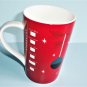 2012 Starbucks Coffee Holiday Mug Tall Latte Mug Red With White Bird Partridge