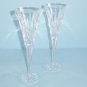 Pair Waterford Lismore Champagne Toasting Flutes Clear Crystal Champagne Glasses