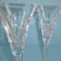 Pair Waterford Lismore Champagne Toasting Flutes Clear Crystal Champagne Glasses
