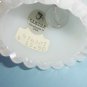 Fenton Pearly Sentiments Glass Bell With Porcelain Rose 1990s Vintage With Tags