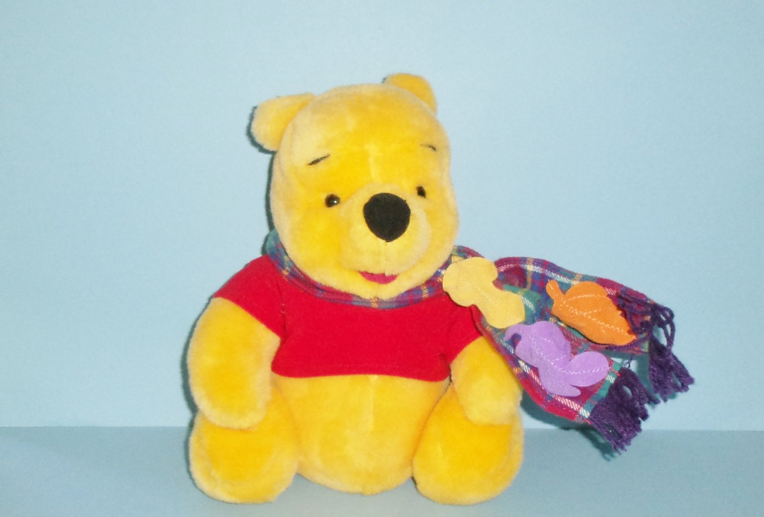 Plush Winnie the Pooh Blustery Day Pooh Wearing Scarf 1998 Mattel