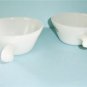 Fire King Meadow Green Pair Handled Soup or Chili Bowls 1970s