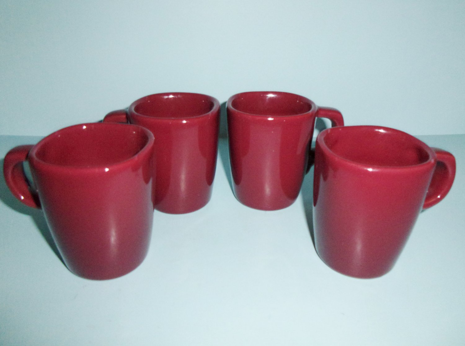 Frankoma Cabernet Glaze Set of 4 Demitasse Coffee Cups 5CC Plainsman Vintage