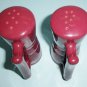 Frankoma Plainsman Tall 5 Inch Banded Salt And Pepper Shakers Cabernet Glaze
