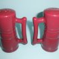 Frankoma Plainsman Tall 5 Inch Banded Salt And Pepper Shakers Cabernet Glaze