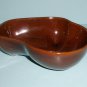 Frankoma 4N Free Form Bowl Footed Dark Brown Solid Glaze Vintage Bowl