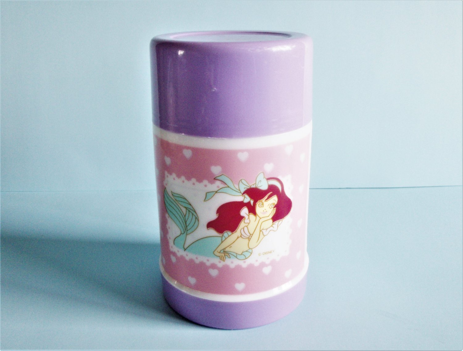 Disney The Little Mermaid Ariel Plastic Thermos Pink and Lavender