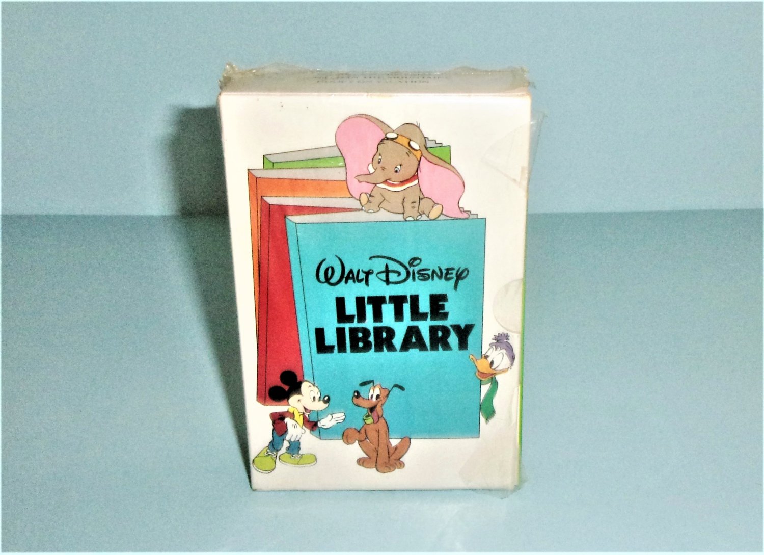 1988 Walt Disney Little Library 4 Book Set With Storage Case Mickey Minnie Goofy Donald