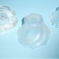 3 Vintage Glass Candle Holders Viking Glass Flower and Spiked Rim Plus Nybro Volcano