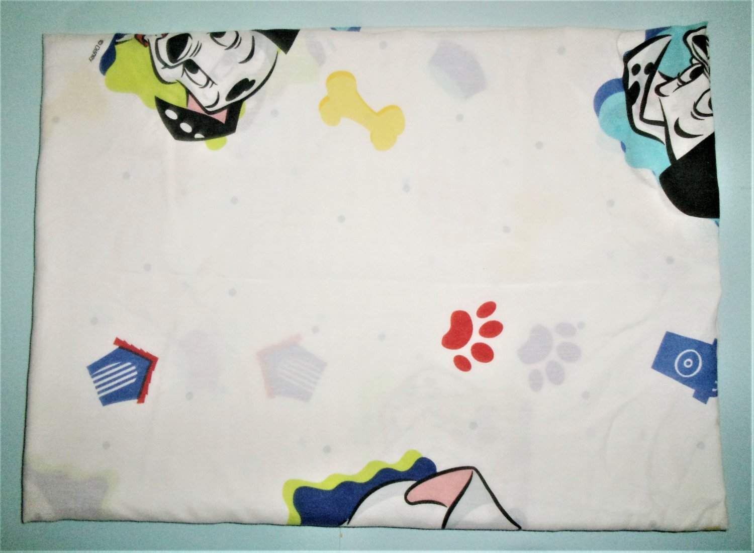 Vintage Disney 101 Dalmatians Twin Flat Sheet White With Dalmatian ...