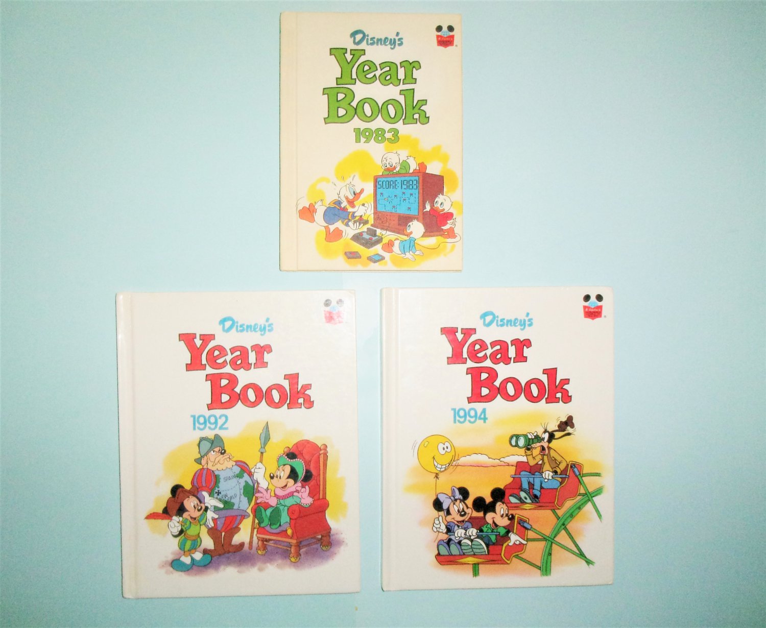 Disney's Wonderful World of Reading Year Books 1983, 1992 and 1994 by Grolier