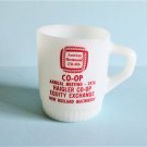 Fire King Advertising Mug USA Bicentennial Haigler NE Co-Op Vintage Glass Mug
