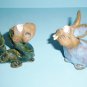 Comical Dragon and Rabbit Sculpted Clay Pottery Animals Vintage Boulder, CO Art Mart