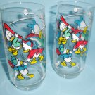 Pair of Daisy Duck, Donald and Nephews Baseball Pepsi Glasses 1970s