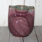 Dryden Pottery Arkansas Leaf Vase Mauve and Green Glazes 5"