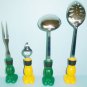 Vintage Disney Mickey Footed Serving Utensils Ladle Slotted Spoon Fork and Opener