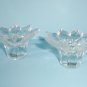 Pair of Sea Glasbruk Kosta Sweden Flower Shaped Candle Holders
