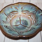 2019 Bill Campbell Art Pottery Bowl Blues and Brown 9.5 Inches Wide