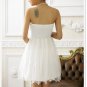 Free Shipping Super excellent Strapless evening dress plus size bow White dress D3J113W