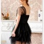 Free Shipping Strapless single suspenders formal dress plus size dress black D2J912B