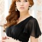 Beau was thin Ruffled Sleeve Austrian Diamond Long evening gown Plus Size Dresses D2J621BK