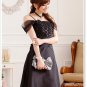 Free Shipping fashion ladies plus size shoulder straps across dual crimp dress D2J629BK