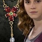 Harry Potter HERMIONE'S RED CRYSTAL NECKLACE Silver Crafted & Freshwater Pearls