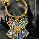 Harry Potter Hogwarts House Crest Keychain Gift 24K Gold Plated Noble Collection
