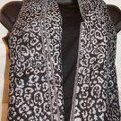 NEW WOMEN'S PASHMINA/SILK LEOPARD PRINT SCARF. LADIES' BLACK & GRAY PATTERN