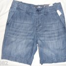 MEN'S H&M 100% COTTON MEDIUM BLUE DENIM FLAT FRONT POKETS SHORTS