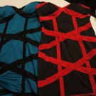 Womens Rampage Dress Strapless Sweetheart Red & Black or Teal & Black Colorblock
