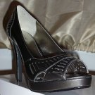 NIB Womens Alfani "Spitfire" Heel Peep Toe Platform Pump in Pewter Ladies sz 7.5