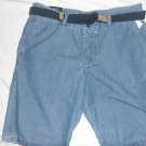 MEN'S H&M 100% COTTON SOFT BLUE DENIM/JEANS FLAT FRONT SHORTS