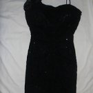 Womens "Jump Apparel" Black with Lace overlay Sequin Spaghetti Strap Dress size 4