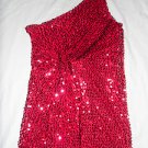WOMENS SUGAR & SPICE RED SEQUIN OVER THE SHOULDER DRESS! LADIES OVER THE KNEE size XL