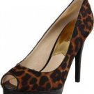 WOMEN MICHAEL KORS YORK PLATFORM PRINTED HAIRCALF PUMPS LADIES IN CHEETAH PEEP TOE