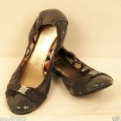 NIB Womens Coach Dwyer Ballet Flats Patent Leather Gray/Purple Size 8 & 8.5.