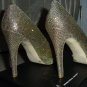 INC WOMENS PEEP TOE GLITTER BRONZE PUMPS, LADIES HIGH HEEL SHOES!