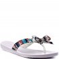 WOMEN GUESS TUTU2 MULTI COLOR & PATTERN WHITE BASE THONG SANDAL WITH BOW!!!