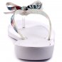 WOMEN GUESS TUTU2 MULTI COLOR & PATTERN WHITE BASE THONG SANDAL WITH BOW!!!