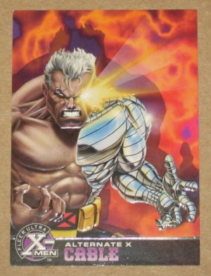 X-Men All Chromium, Fleer Ultra 1995 - Alternate X Embossed Card #5- Cable VG