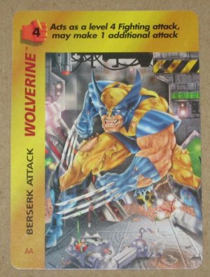 Marvel OverPower (Fleer 1995) - Wolverine Berserk Attack Card NM