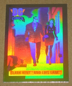 DC Cosmic Cards (Impel 1991) Hologram Card DCH1- Clark Kent and Lois Lane EX-MT