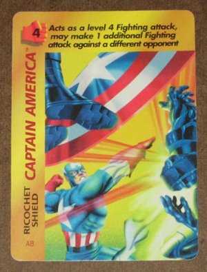 Marvel OverPower (Fleer 1995) - Captain America Ricochet Shield Card NM