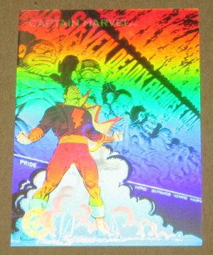 DC Cosmic Teams (SkyBox 1993) Hologram Card DCH11- Captain Marvel EX-MT