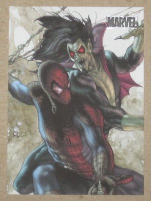 Marvel Heroes and Villains (Rittenhouse 2010) Parallel Card #78- Spider-Man vs. Morbius NM